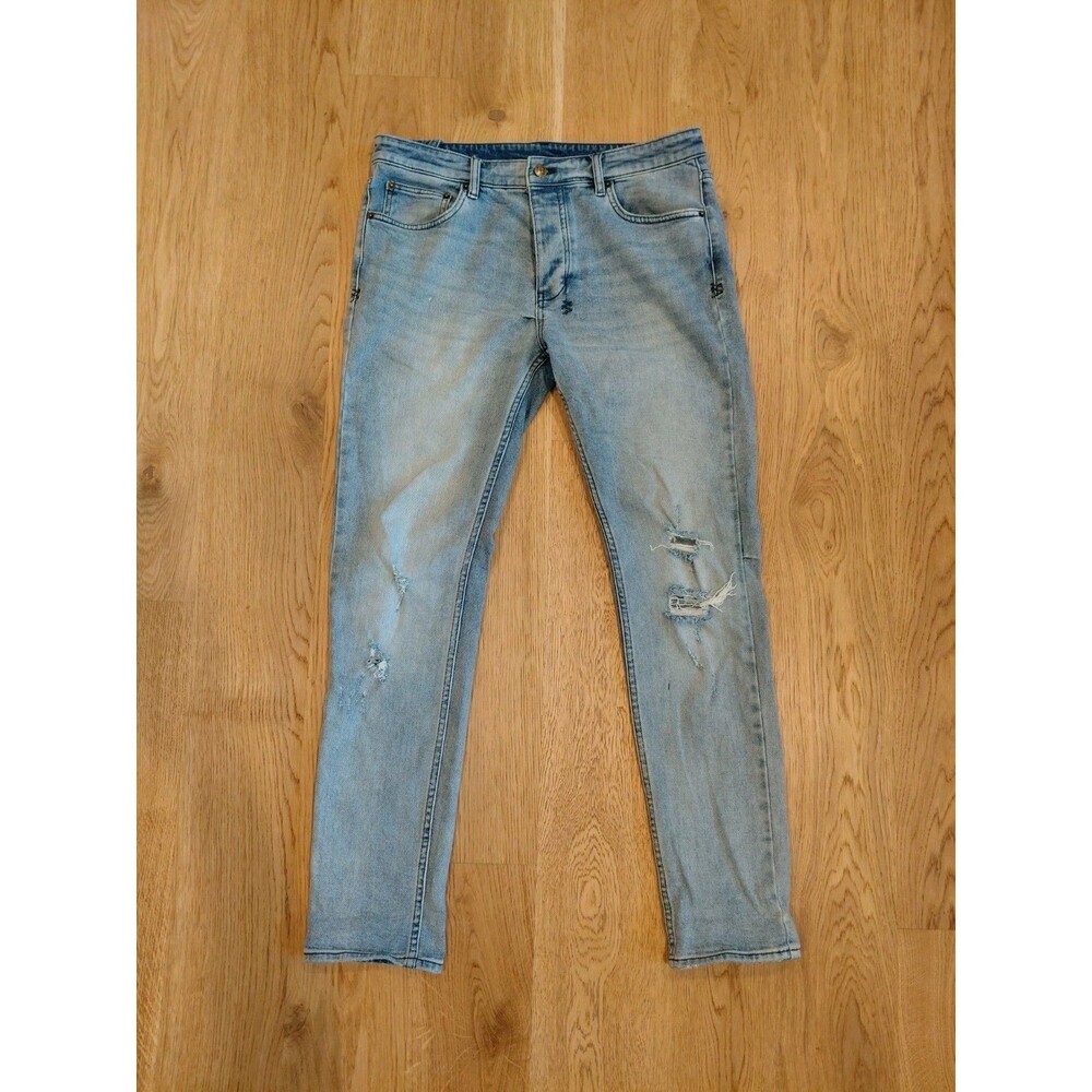 Men's Kusubi Chitch Jeans Straight Size 34" Blue Denim